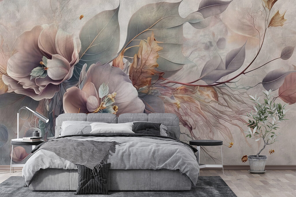 Schilderij van bloemen en bladeren — interieur 5