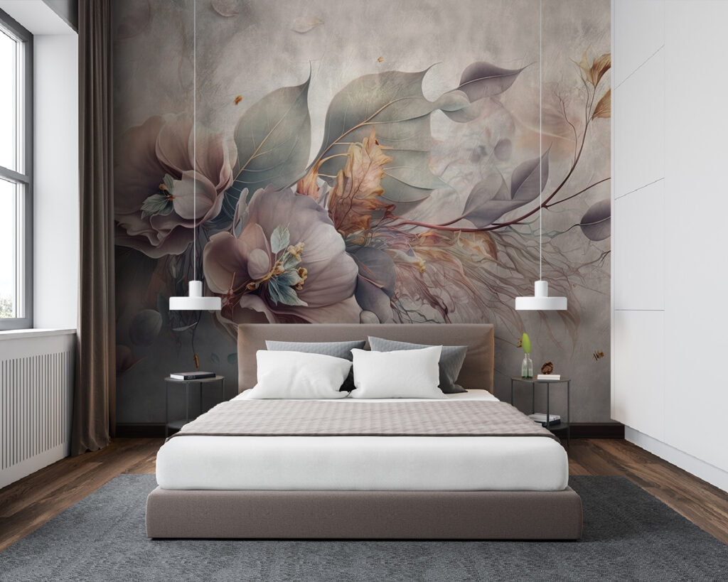 Schilderij van bloemen en bladeren — interieur 2