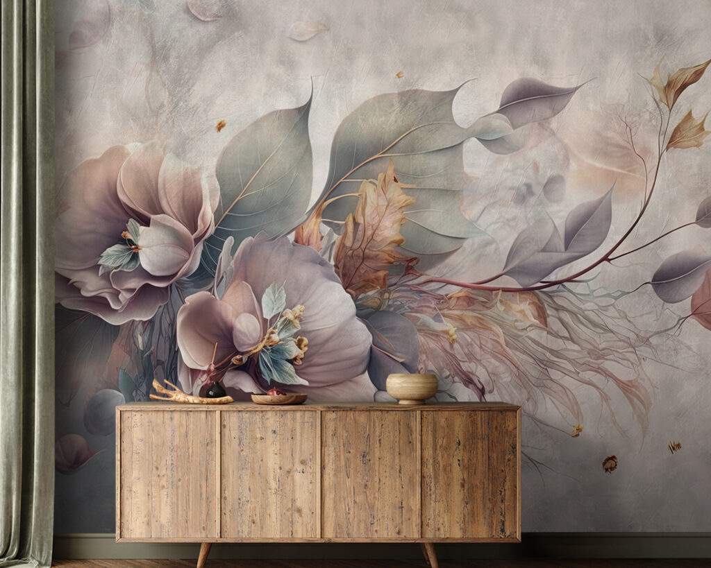 Schilderij van bloemen en bladeren — interieur 3