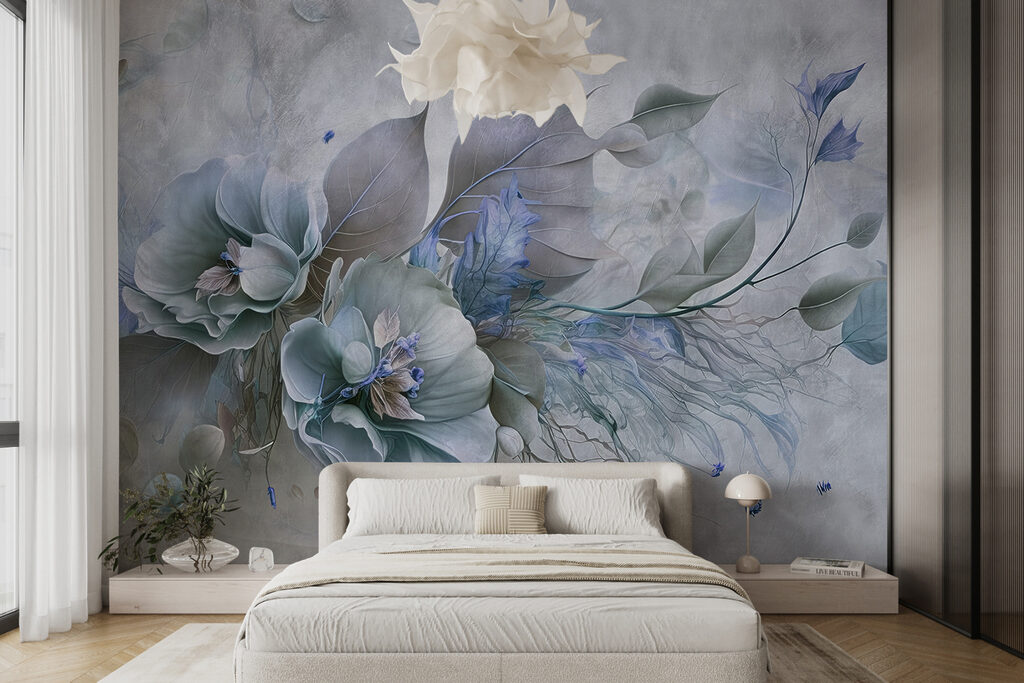 Een schilderij van bloemen en bladeren — interieur 2