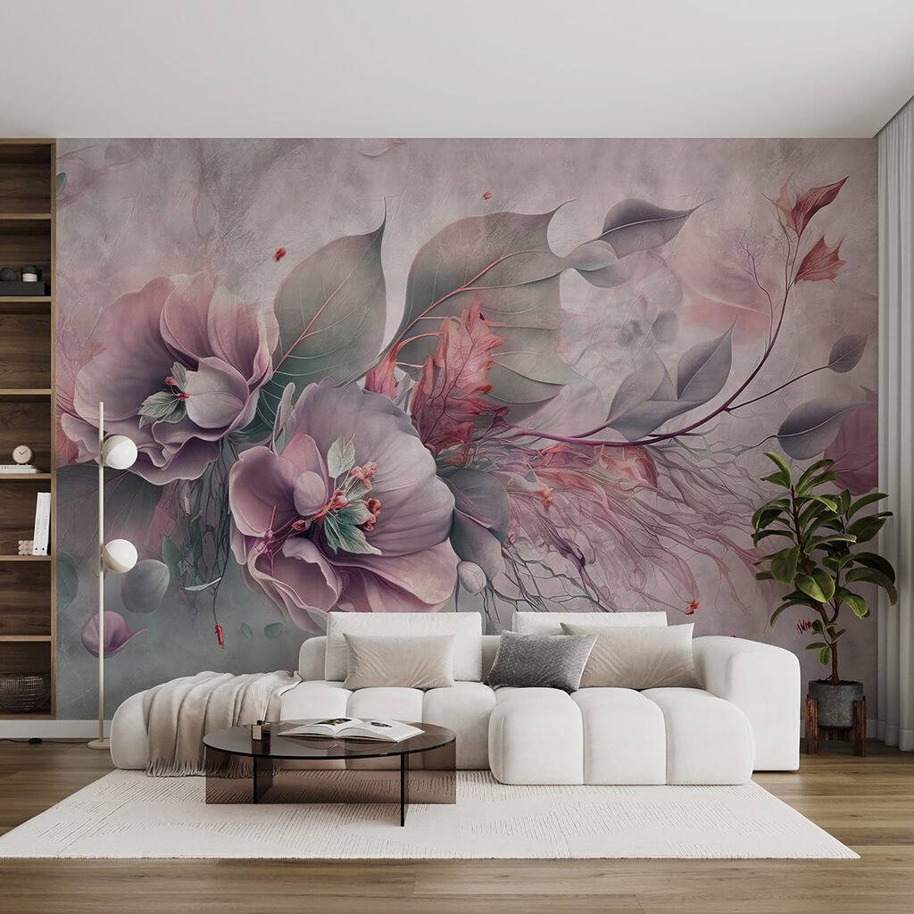 Een schilderij van bloemen en bladeren — interieur 3