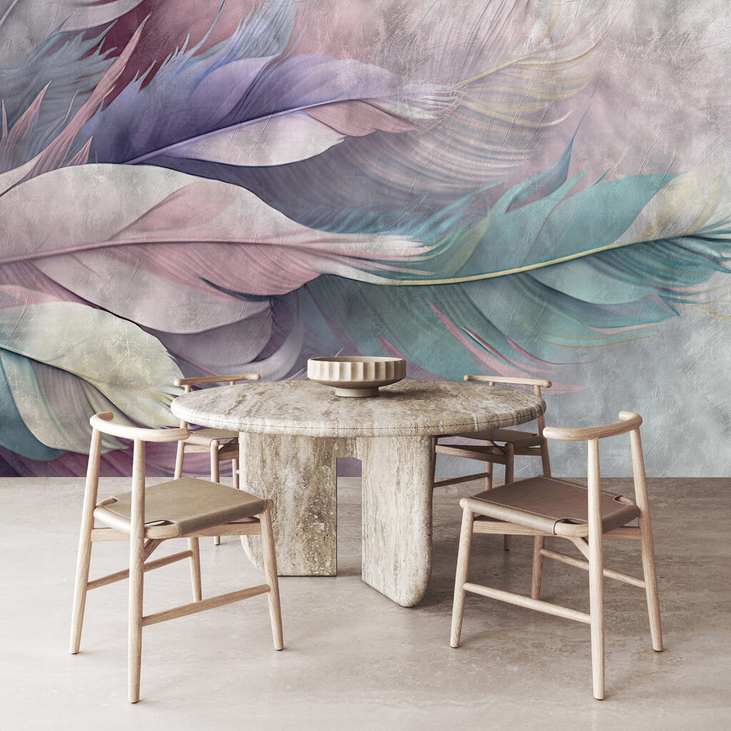 Pastelveren op verweerd lichtgrijs — interieur 5