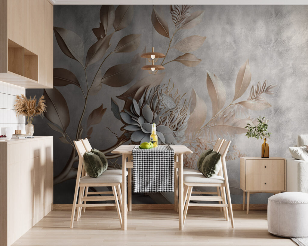 Bloemtak in warme reliëftinten — interieur 3