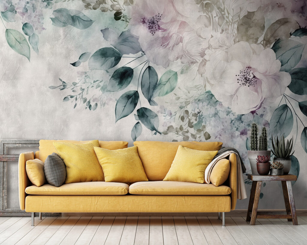 Bloesem langs grijze waas — interieur 3