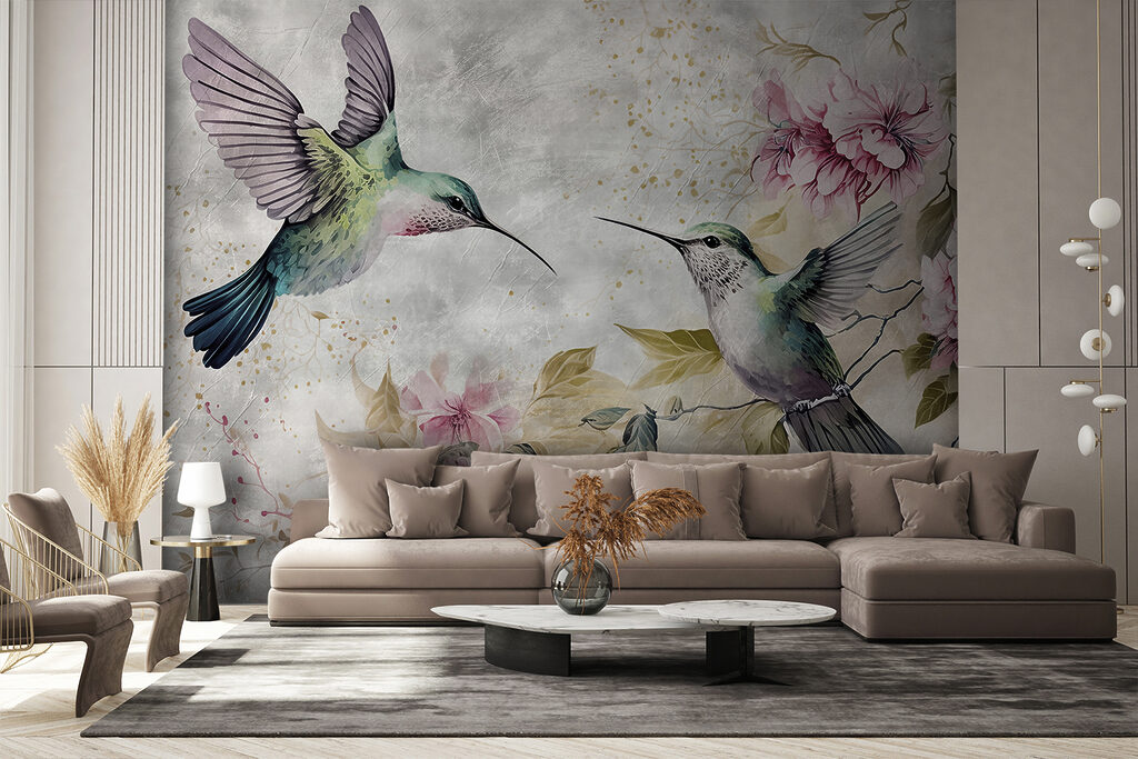 Schilderij van vogels en bloemen — interieur 5