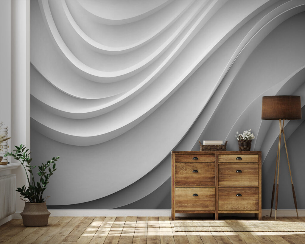 Stroom van witte plooien — interieur 2