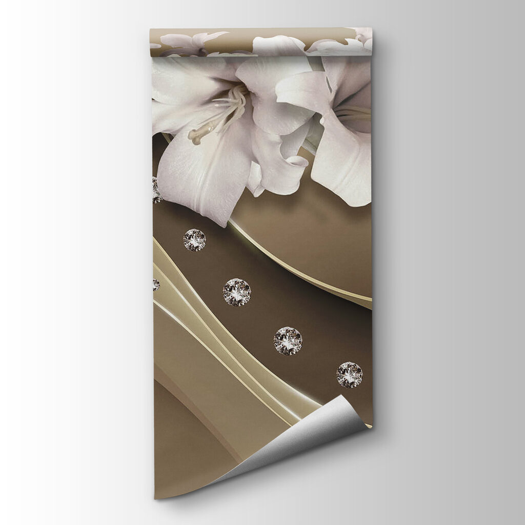 Witte bloemen boven siergolven — productweergave
