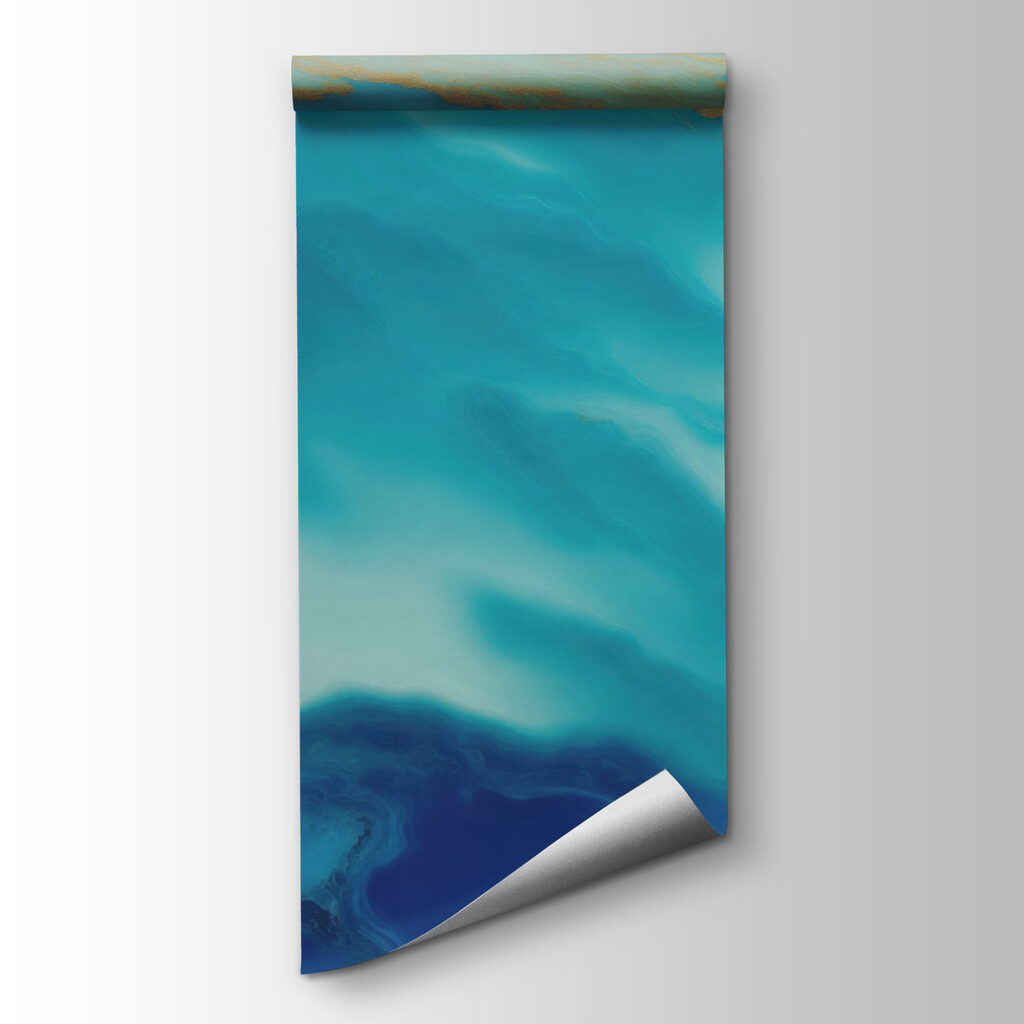 Turquoise kleurwolken met goudbanden — productweergave