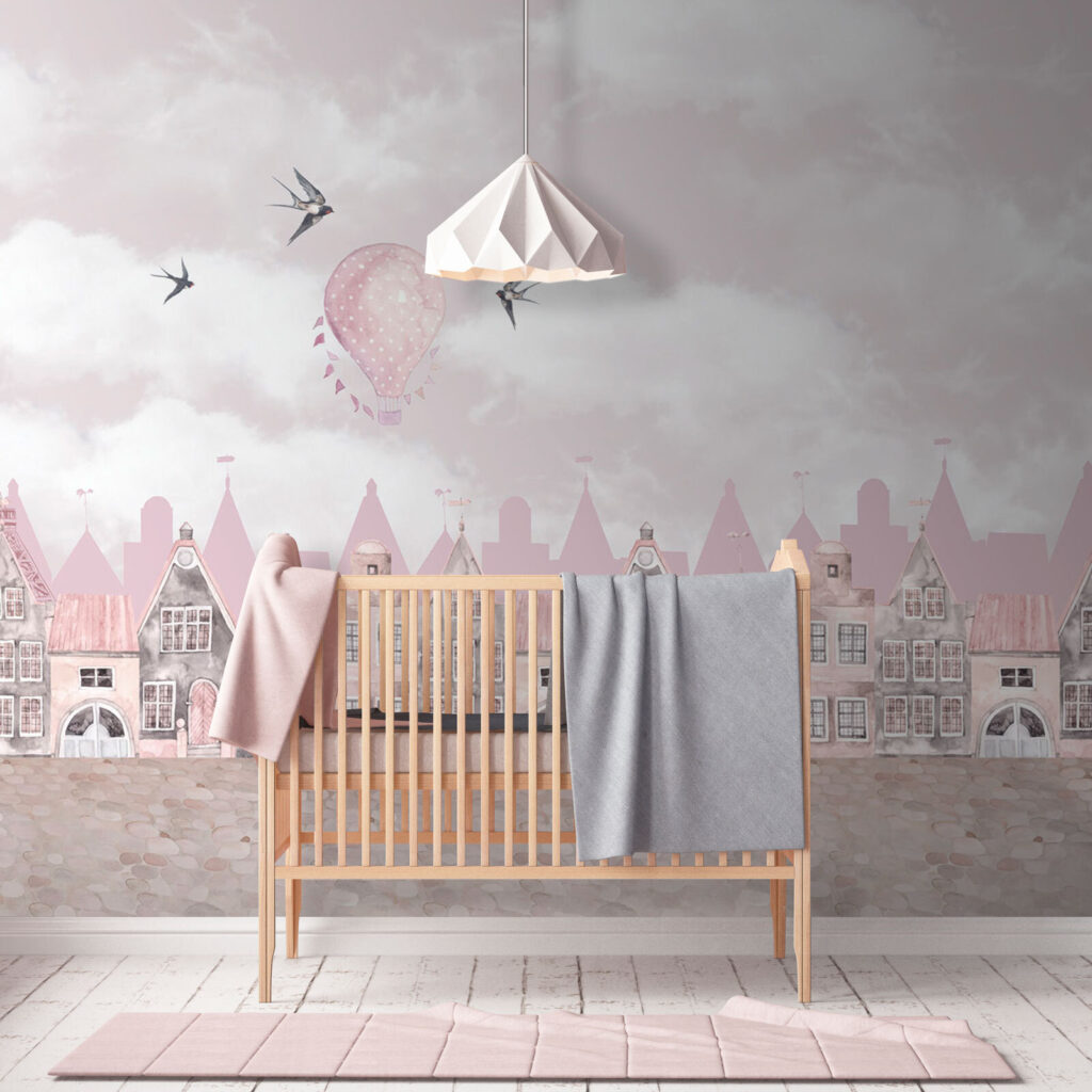 Roze huizen onder wolken — interieur 2