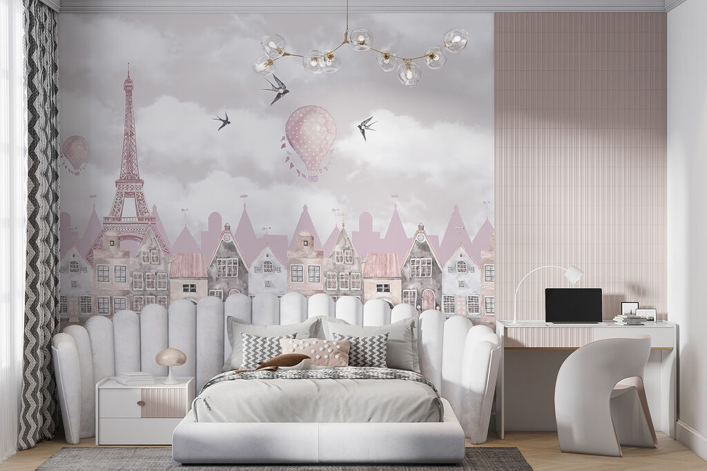 Roze huizen onder wolken — interieur 6