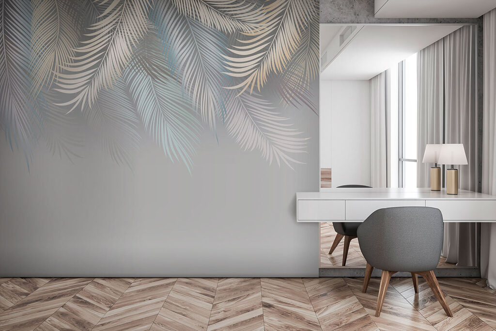 Elegante bladeren op een zachte achtergrond — interieur 5