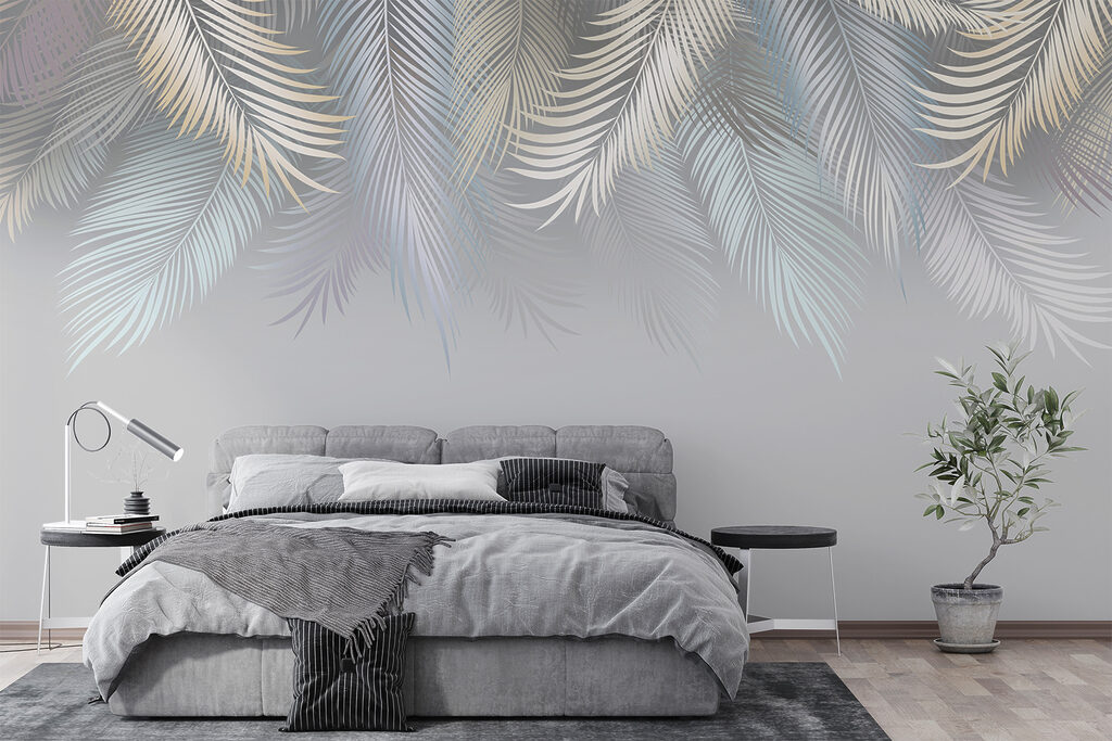 Elegante bladeren op een zachte achtergrond — interieur 4