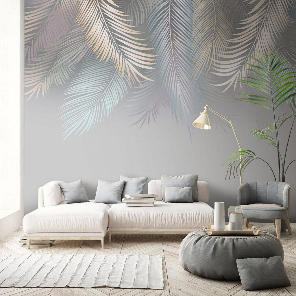Elegante bladeren op een zachte achtergrond — interieur 7