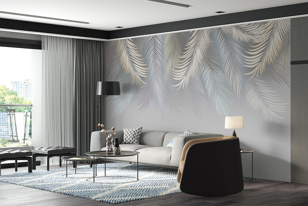 Elegante bladeren op een zachte achtergrond — interieur 6