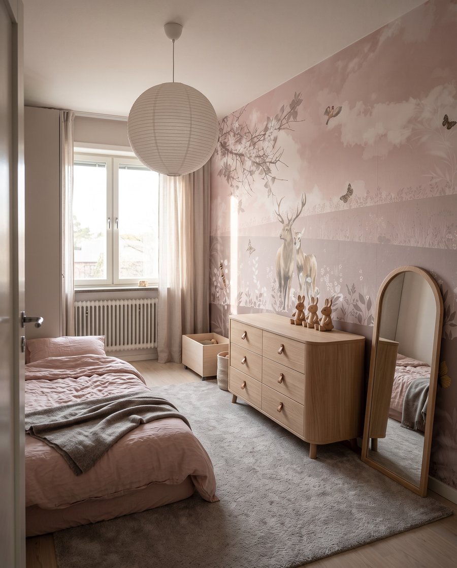 Herten in roze weiden — interieur 5
