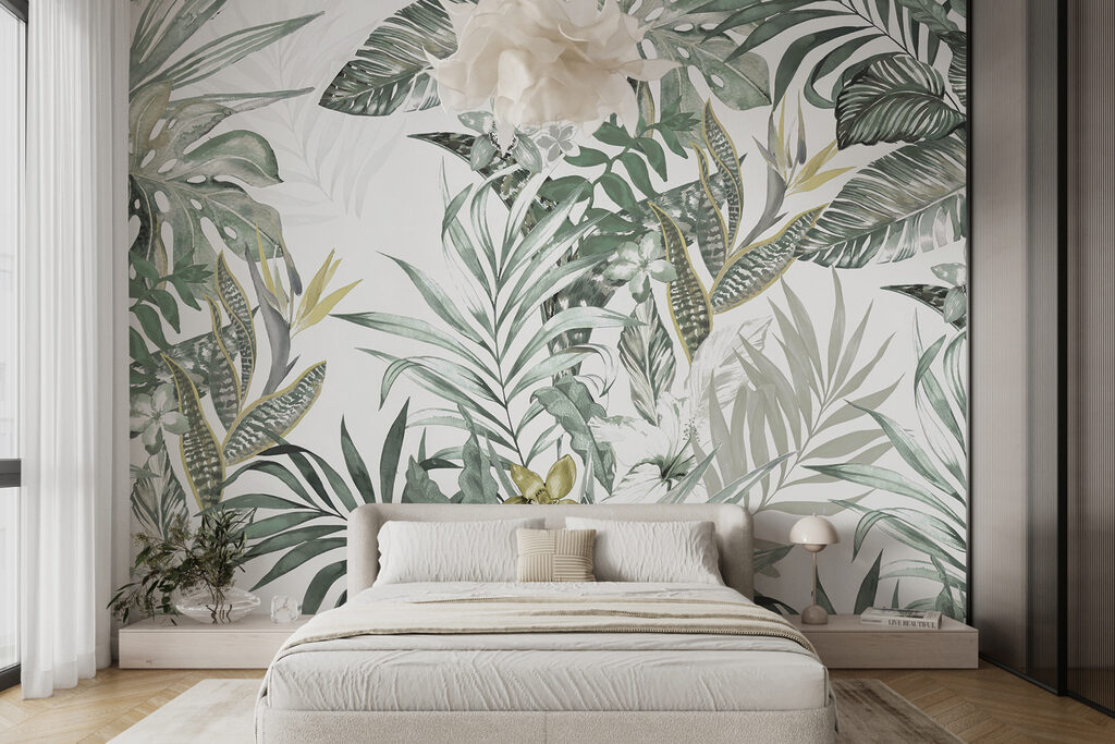 Tropische bladvormen in lijnenspel — interieur 5