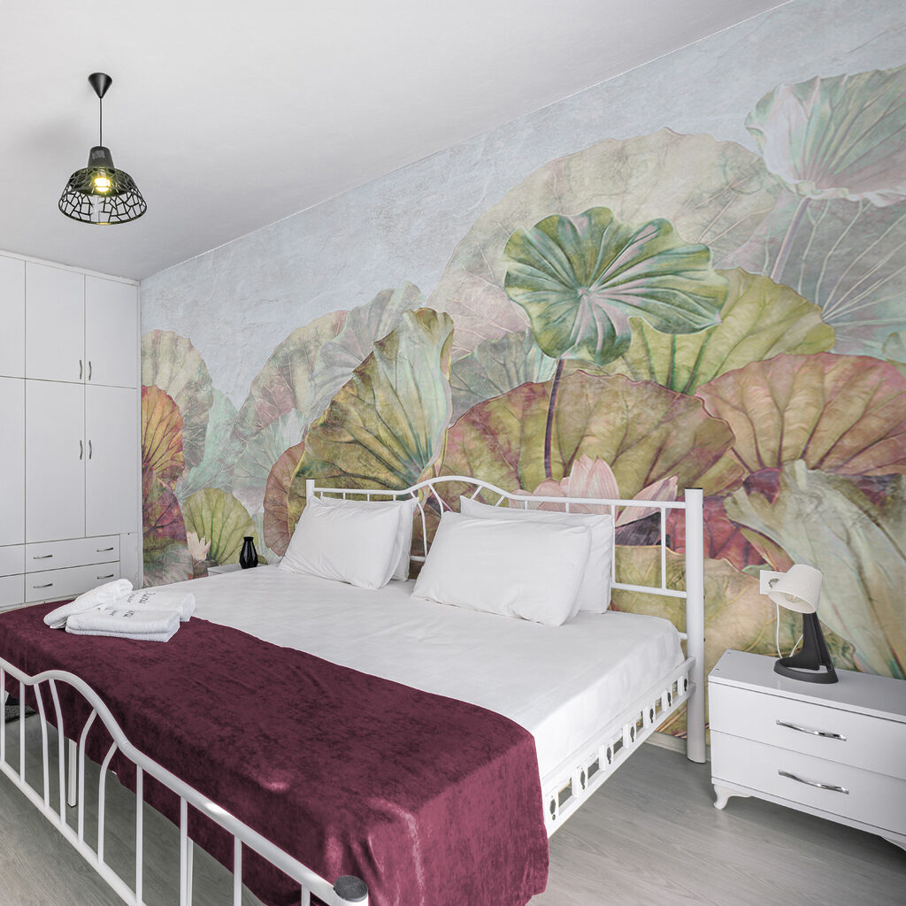 Ronde lotusbladeren in pastel — interieur 4