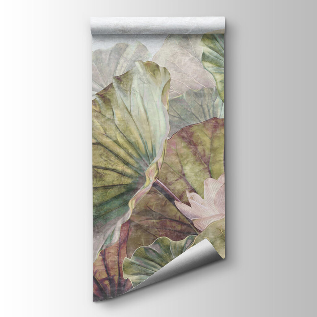 Ronde lotusbladeren in pastel — productweergave