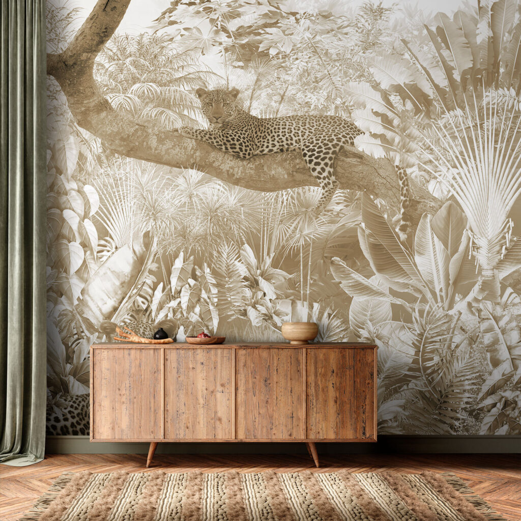 Luipaard liggend op een boomtak — interieur 2