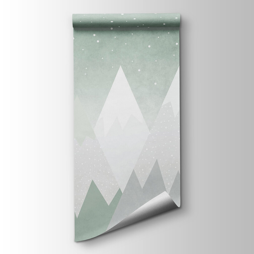 Witte bergtoppen onder winterstipjes — productweergave