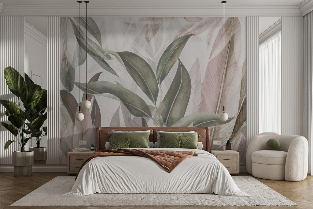 Slanke bladeren in pastelvlakken — interieur 3