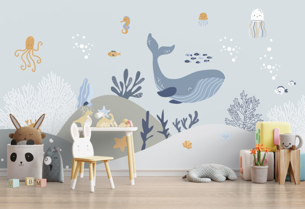 Walvis en vis onder water — interieur 1