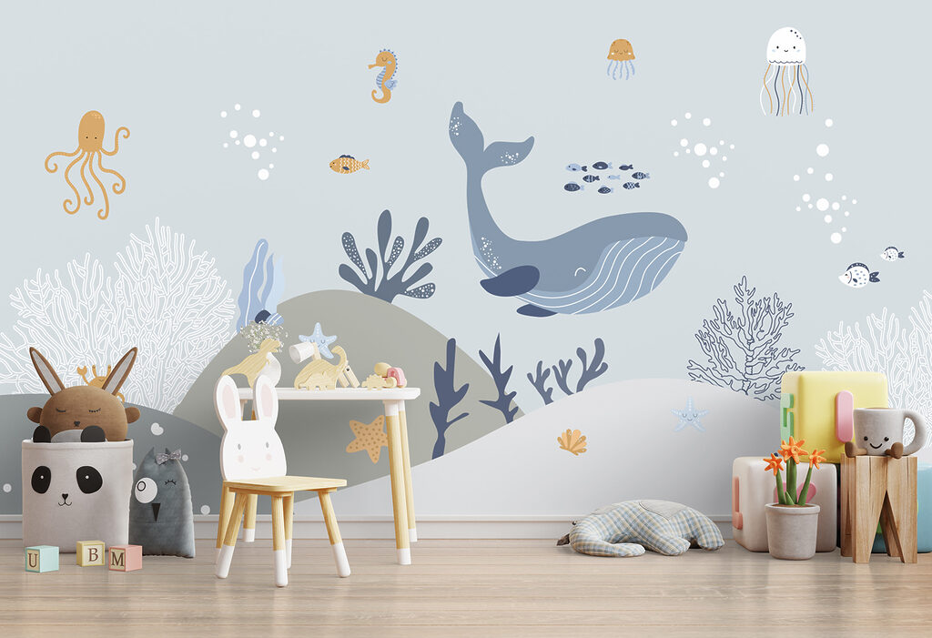 Walvis en vis onder water — interieur 7