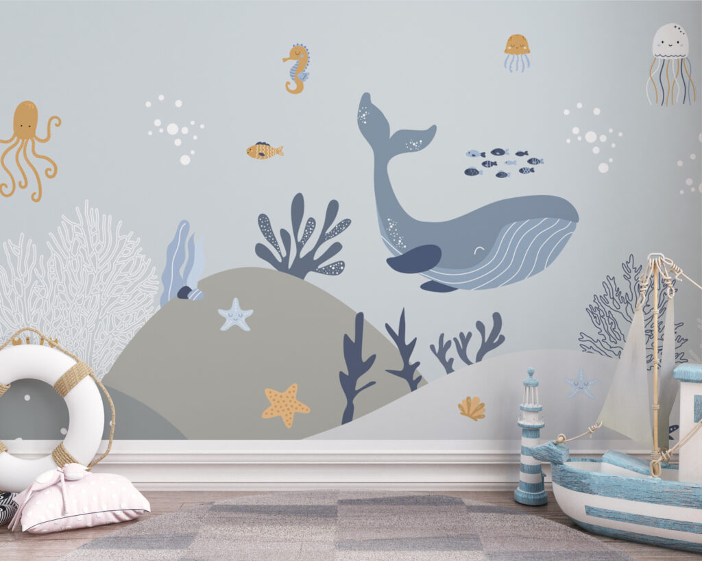 Walvis en vis onder water — interieur 4