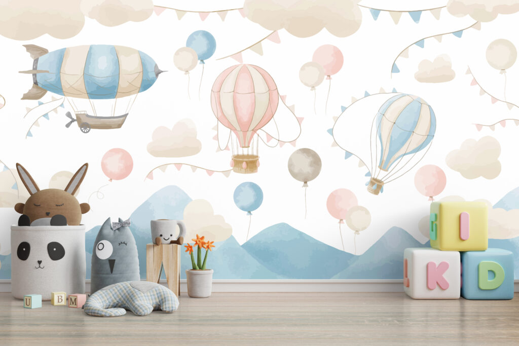 Ballonnen onder een vlaggenlijn — interieur 2