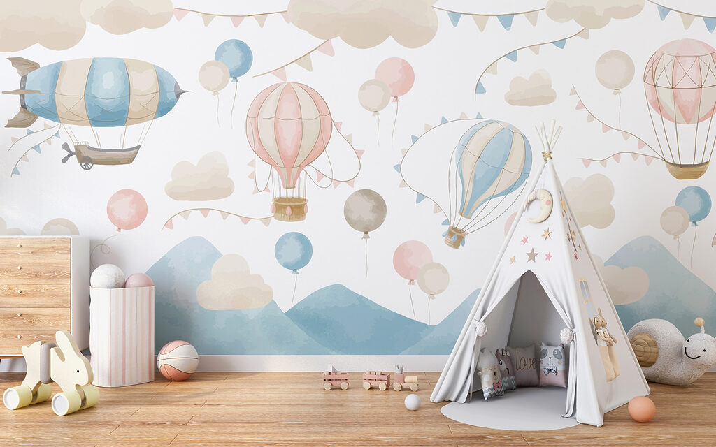 Ballonnen onder een vlaggenlijn — interieur 7