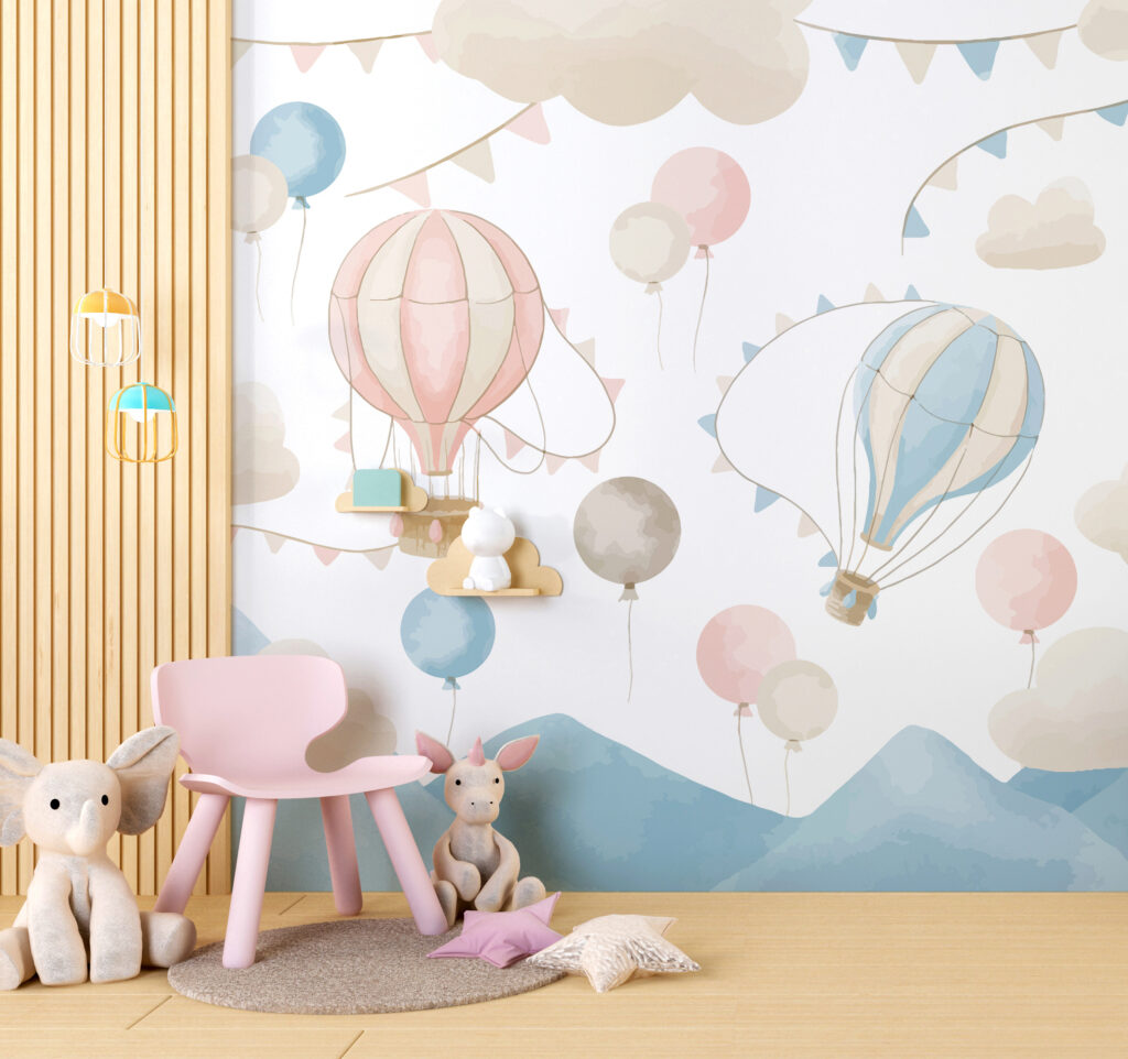 Ballonnen onder een vlaggenlijn — interieur 3