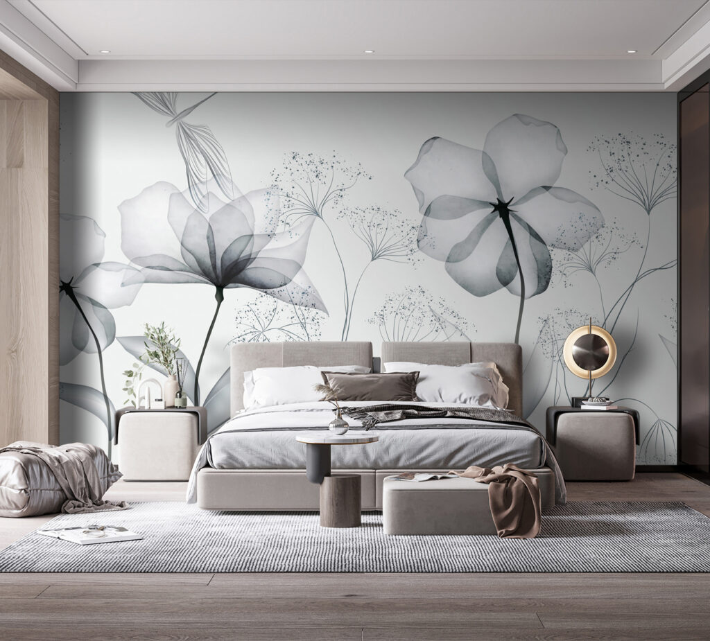 Transparante bloemen met bladeren — interieur 3