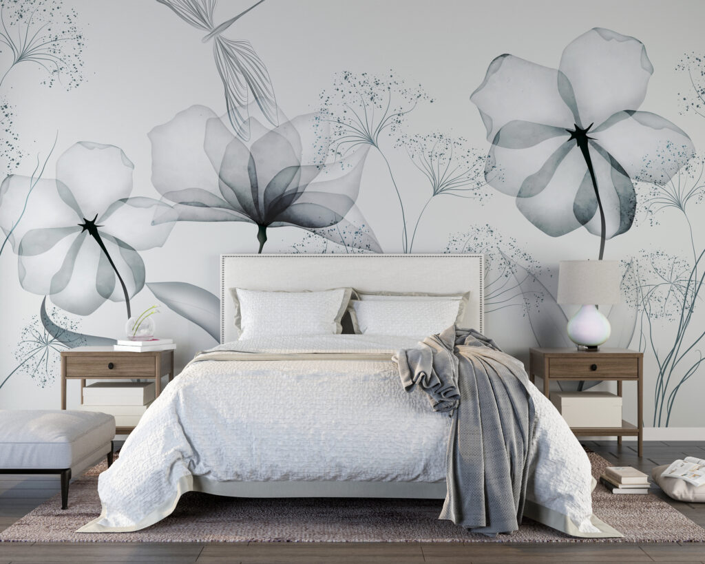 Transparante bloemen met bladeren — interieur 2