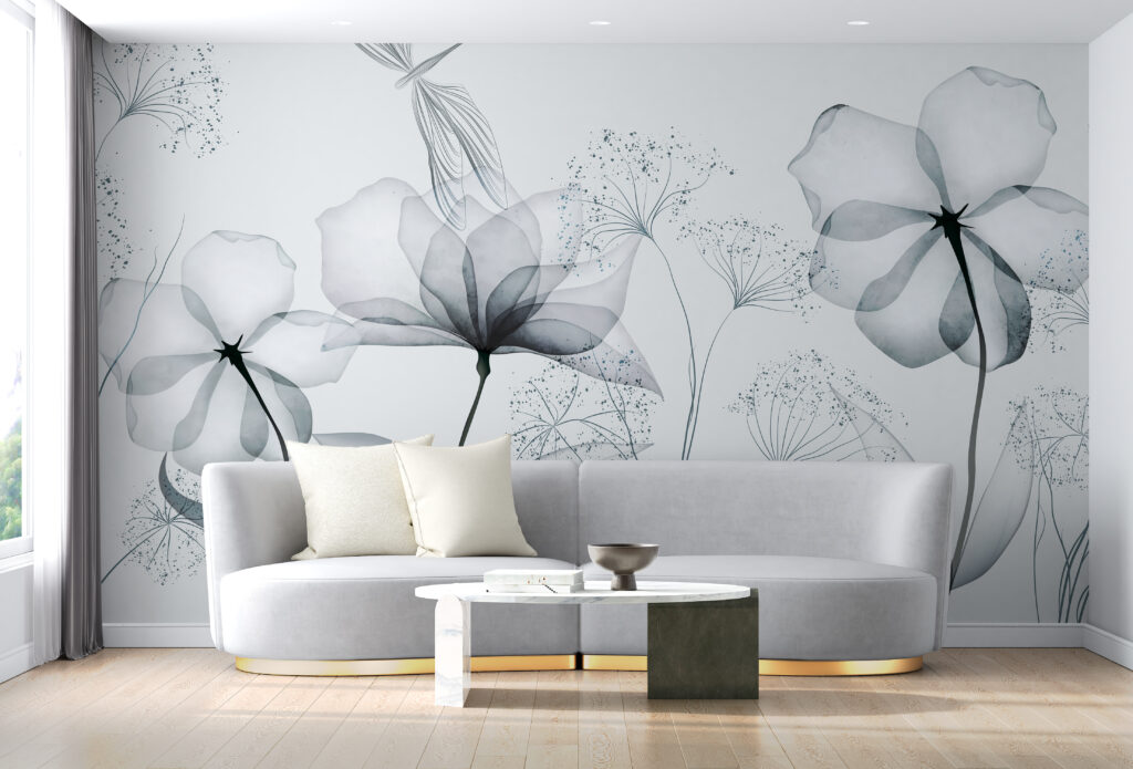Transparante bloemen met bladeren — interieur 5