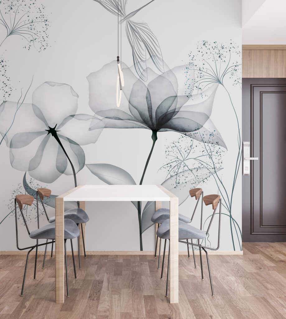 Transparante bloemen met bladeren — interieur 6