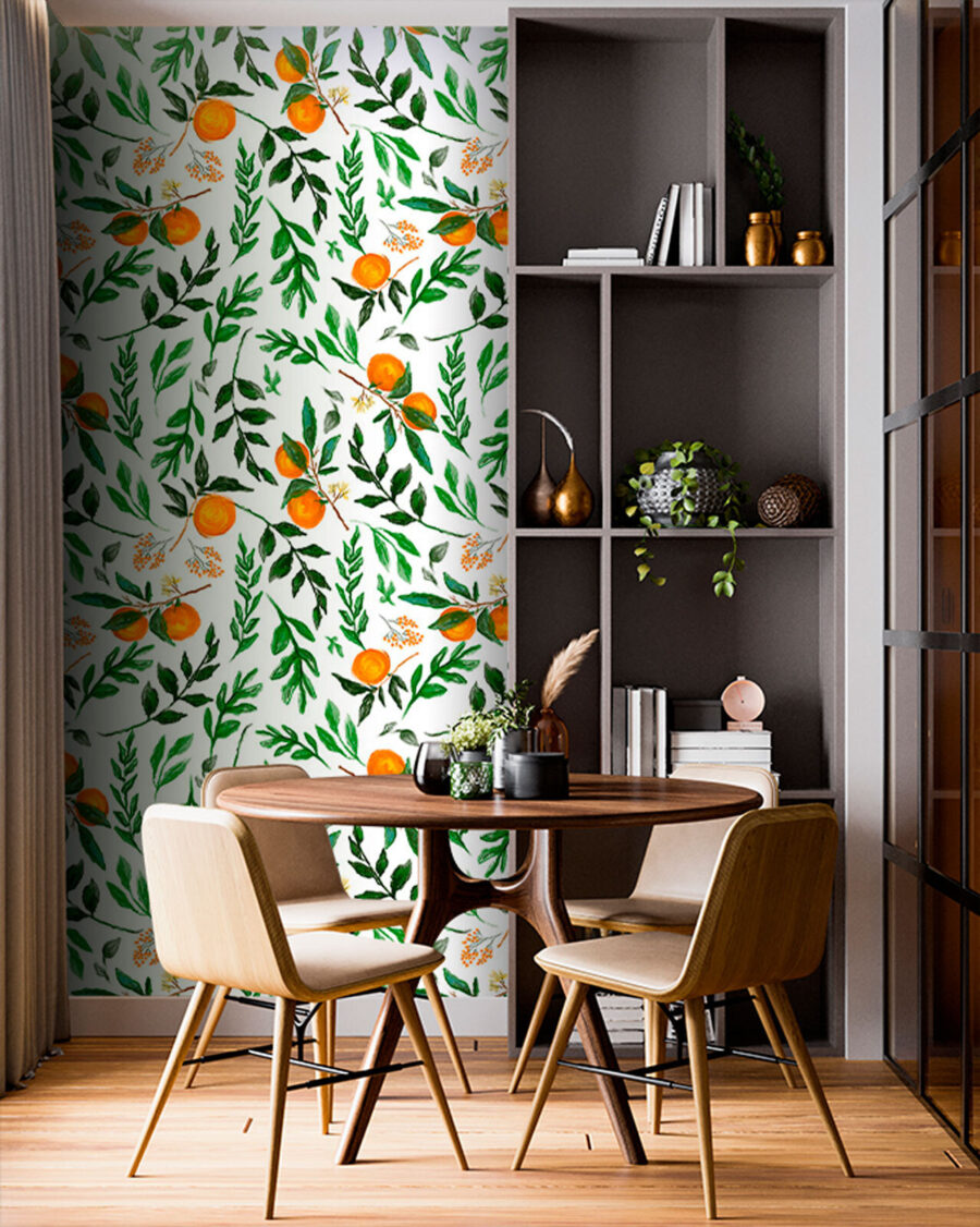 Sinaasappels in een bladpatroon — interieur 3