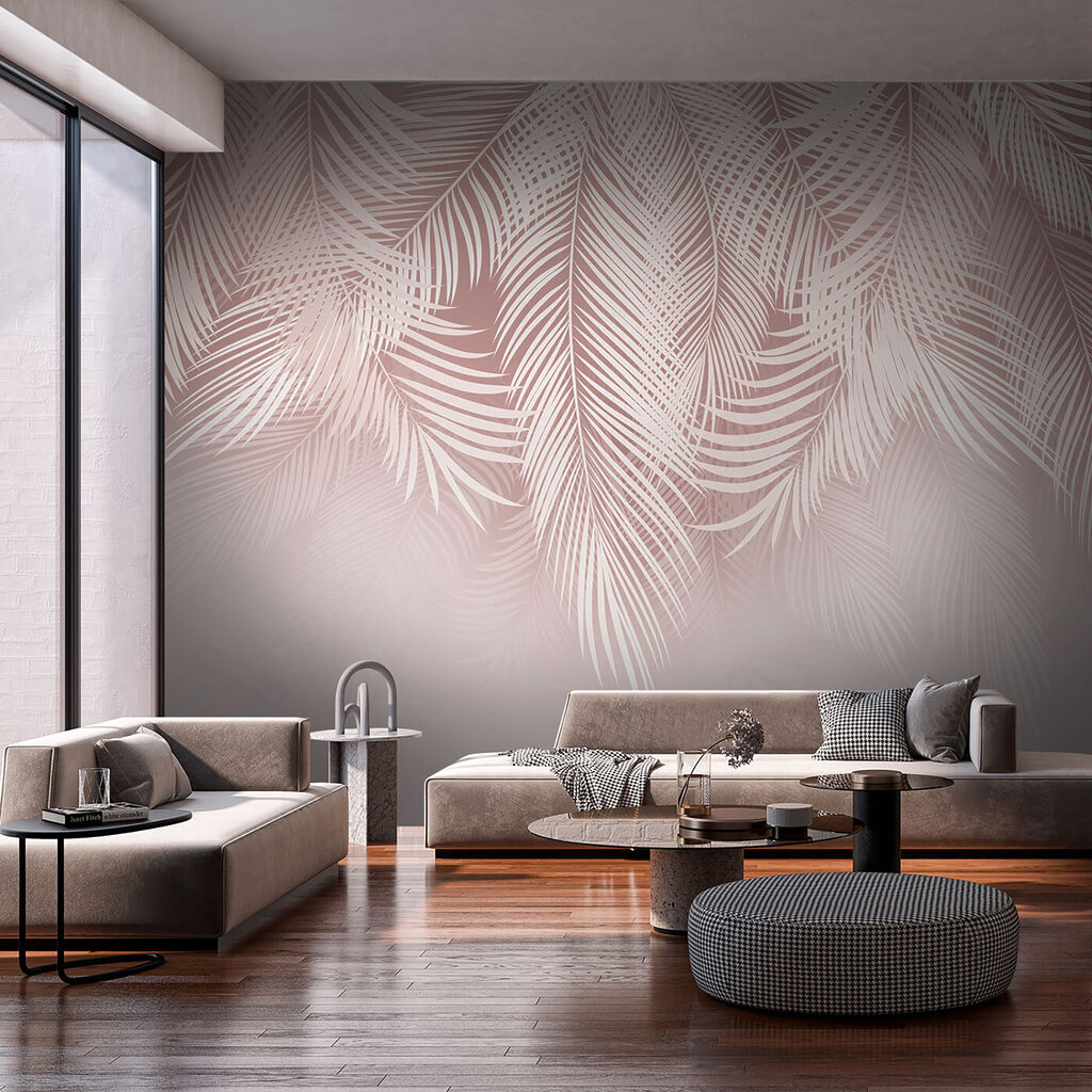 Roze varenbladeren boven stilte — interieur 3
