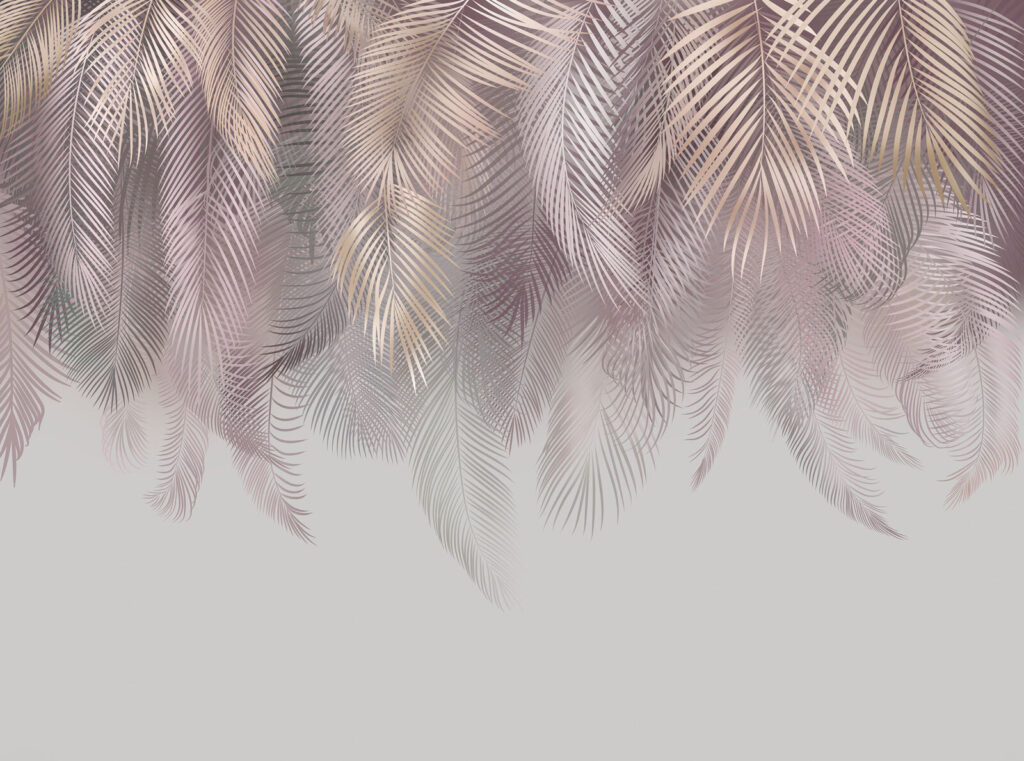 Delicate bladeren in zachte pasteltinten — volledig ontwerp