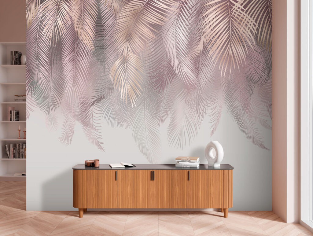 Delicate bladeren in zachte pasteltinten — interieur 2