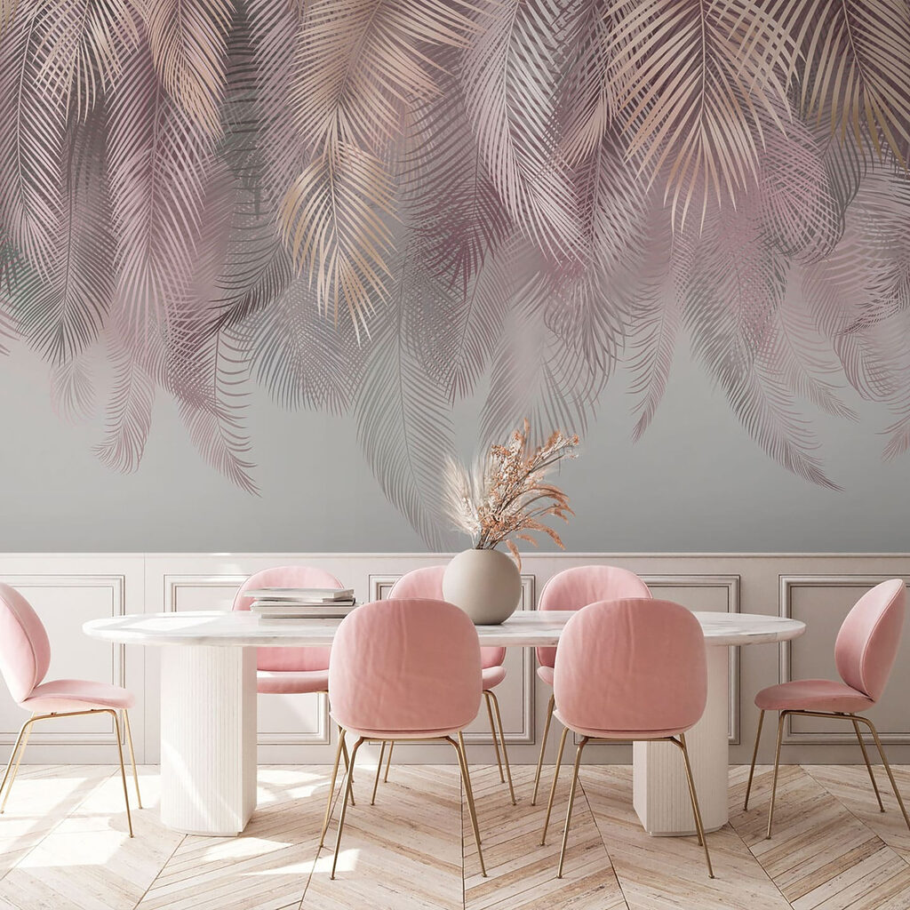 Delicate bladeren in zachte pasteltinten — interieur 4