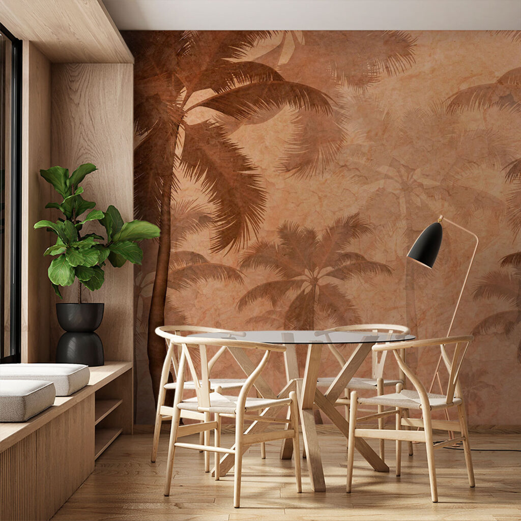 Palmen in verweerd terracotta — interieur 1