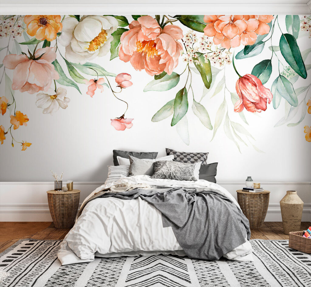 Bloeiende bloemen in zachte kleuren — interieur 2