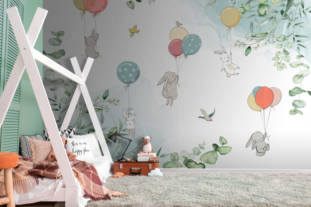 Dierenballonnen tussen groene blaadjes — interieur 2