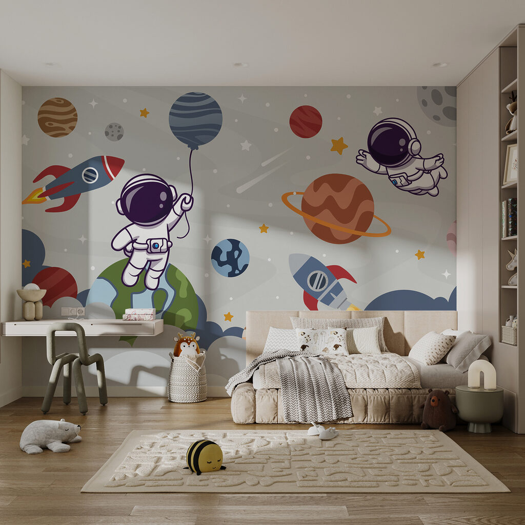 Astronauten in speelse planetenwereld — interieur 6
