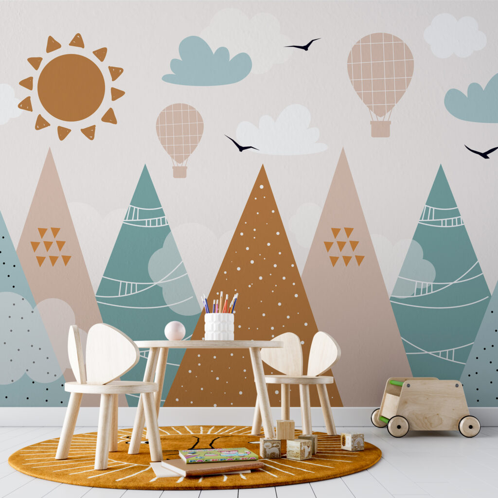 Zon boven speelse bergvormen — interieur 2