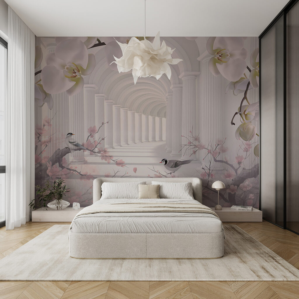 Vogeltjes voor witte bloembogen — interieur 6