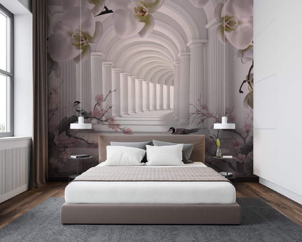 Vogeltjes voor witte bloembogen — interieur 3