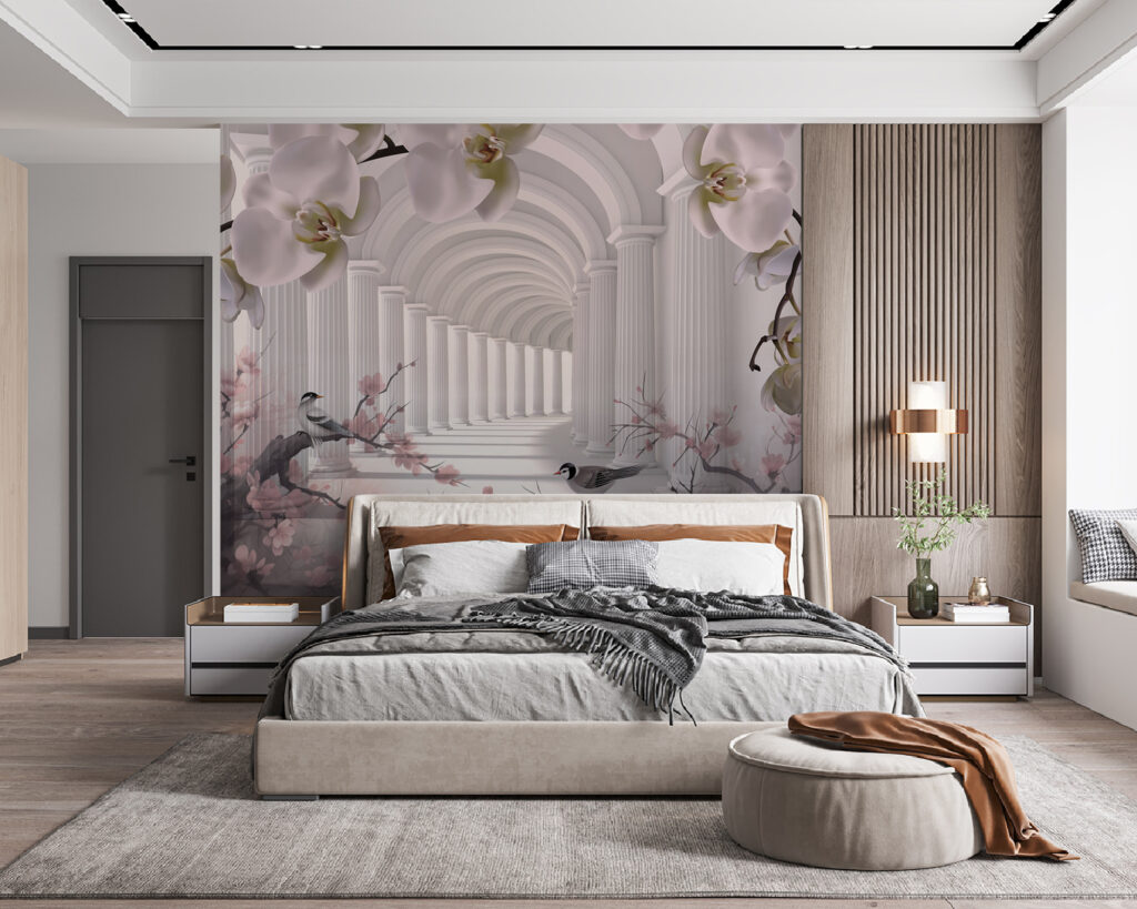 Vogeltjes voor witte bloembogen — interieur 4