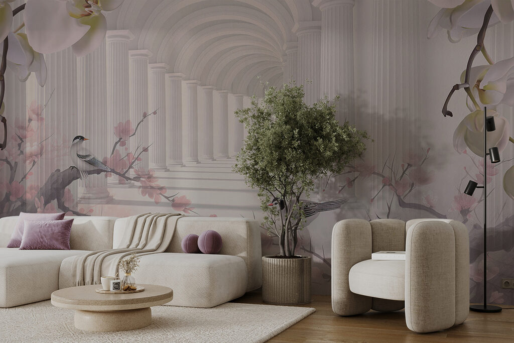 Vogeltjes voor witte bloembogen — interieur 7