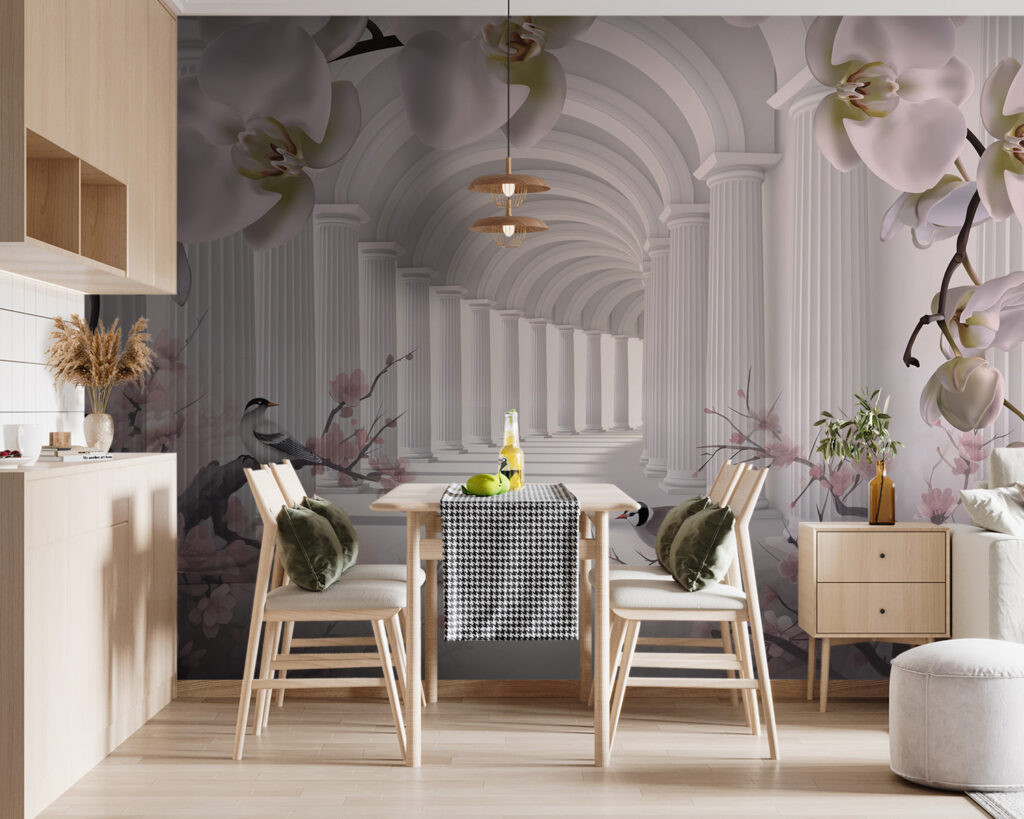 Vogeltjes voor witte bloembogen — interieur 5